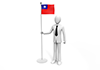 Businessman holding the flag of Taiwan --Business ｜ People ｜ Free illustration material