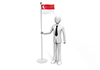 Businessman holding the Singapore flag-Business | People | Free illustrations
