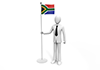 南アフリカの旗を手にするビジネスマン - ビジネス｜人物｜無料イラスト素材