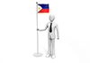 フィリピンの旗を手にするビジネスマン - ビジネス｜人物｜無料イラスト素材