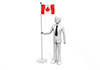 カナダの旗を手にするビジネスマン - ビジネス｜人物｜無料イラスト素材