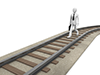 Railroad ｜ Forward ｜ Businessman --Business ｜ Person ｜ Free Illustration Material